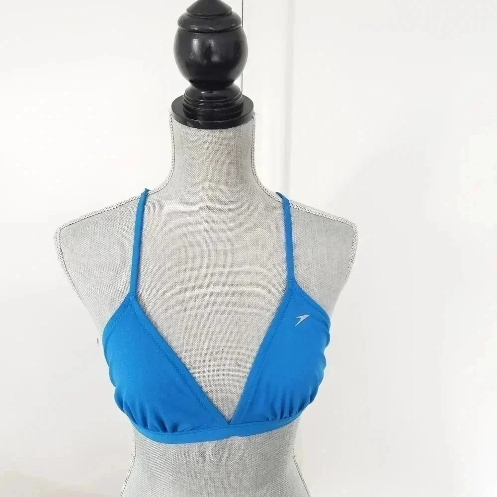 Speedo Endurance Lite Triangle Blue Tie Back Swim